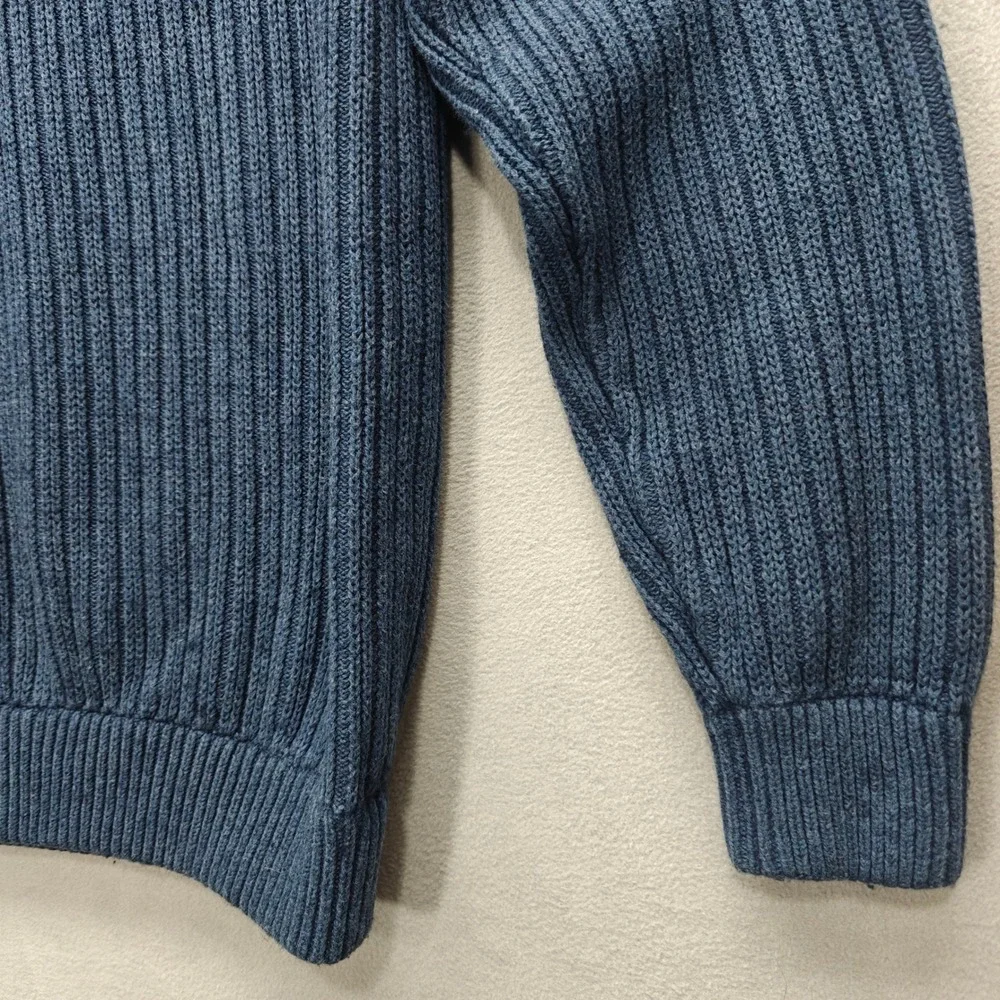Duluth Trading Shawl Collar Sweater Mens M Ribbed Cotton Wool Blend Fisherman